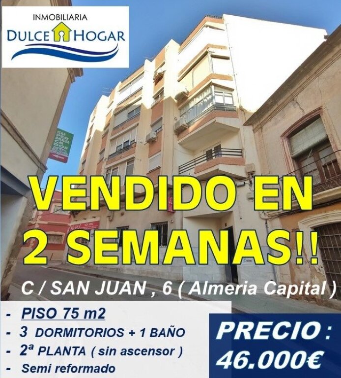 Imagen 1 de OPORTUNIDAD! Piso de 3 DORMITORIOS + 1 BAÑO para entrar a vivir! En Almeria Capital