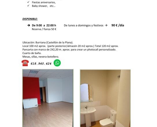 Imagen 1 de Local comercial en Alquiler en Burriana Castellón