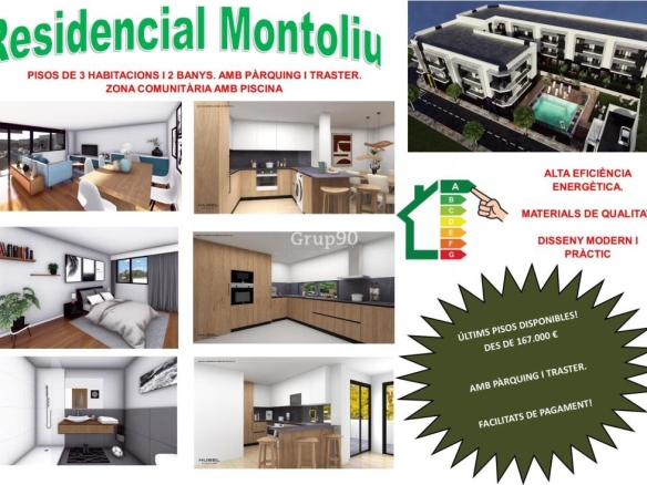 Imagen 1 de RESIDENCIAL MONTOLIU. PRECIOSO PISO 3 HABITACIONES. CON PARKING Y TRASTERO. ZONA COMUNITARIA