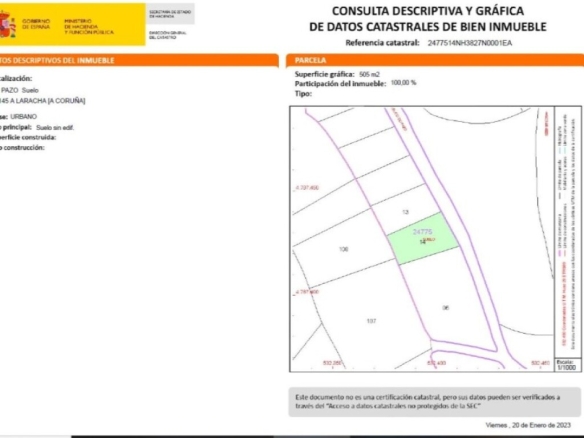 Imagen 3 de Solar residencial en Venta en A Laracha La Coruña
