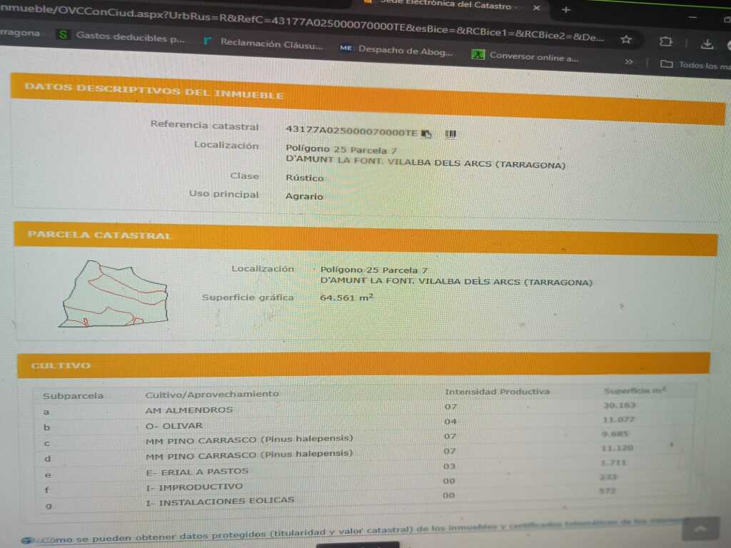 Imagen 2 de Suelo rústico en Venta en Vilalba Dels Arcs Tarragona