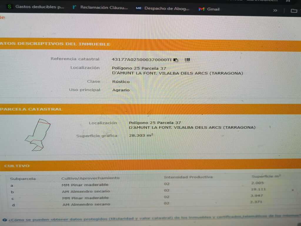 Imagen 2 de Suelo rústico en Venta en Vilalba Dels Arcs Tarragona