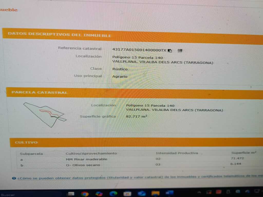 Imagen 2 de Suelo rústico en Venta en Vilalba Dels Arcs Tarragona