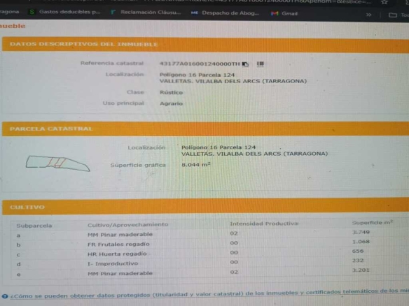 Imagen 2 de Suelo rústico en Venta en Vilalba Dels Arcs Tarragona