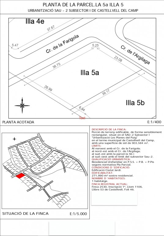 Imagen 1 de Suelo urbanizable de Obra Nueva en Venta en Castellvell Del Camp Tarragona