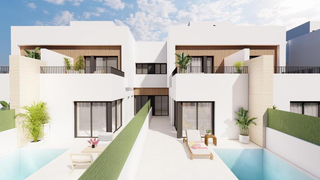 Imagen 1 de Elegantes villas adosadas de obra nueva con piscina privada cerca del mar en Santiago de la Ribera