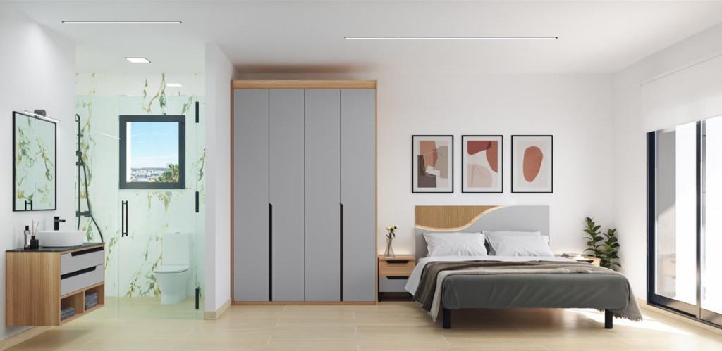 de 64m2 con 2 dormitorios y 2 baños con plaza de garaje