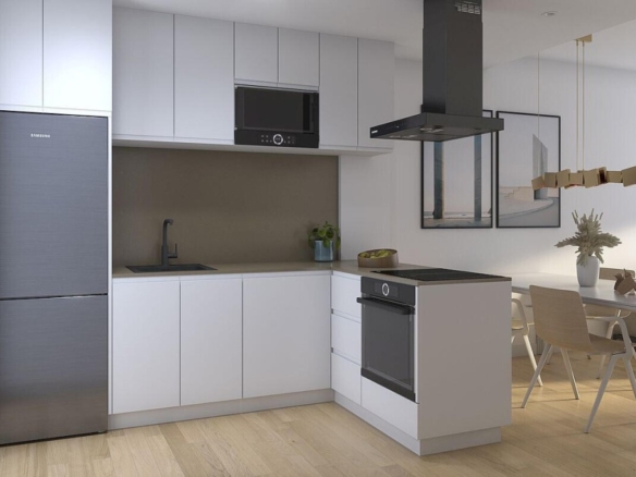 de 87m2 con 2 dormitorios y 2 baños