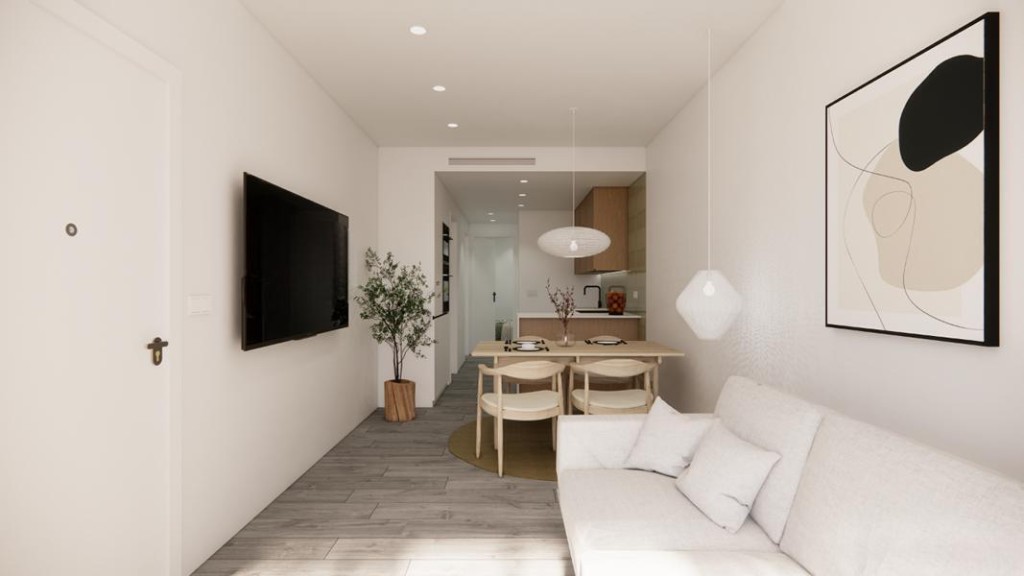 de 65m2 con 2 dormitorios y 2 baños con plaza de garaje