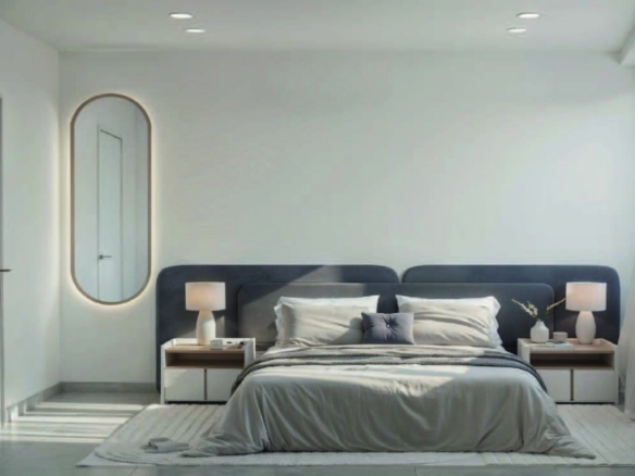 de 69m2 con 2 dormitorios y 2 baños