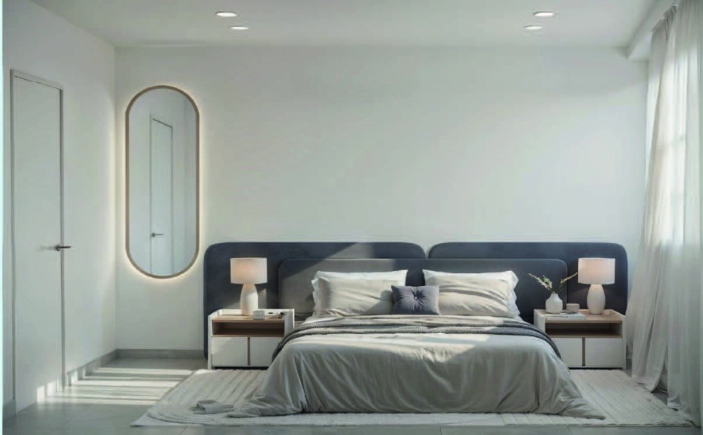 de 69m2 con 2 dormitorios y 2 baños