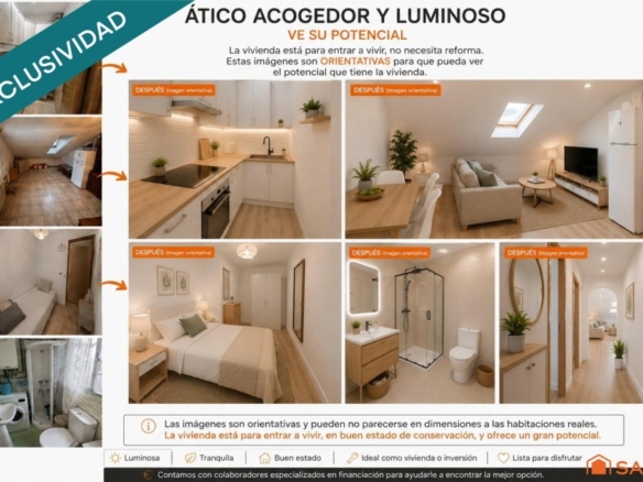 Imagen 1 de Ático acogedor y luminoso en pleno Ávila