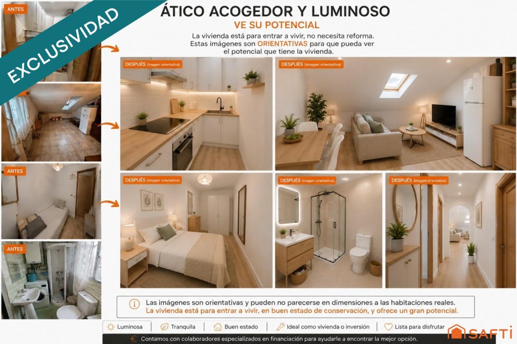 Imagen 1 de Ático acogedor y luminoso en pleno Ávila