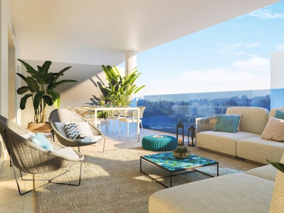 Piso AMPLIO de 3 Dorm. a ESTRENAR YA!! con TERRAZA 54 m2, , con piscinas y parques!! En Las Lagunas de Mijas