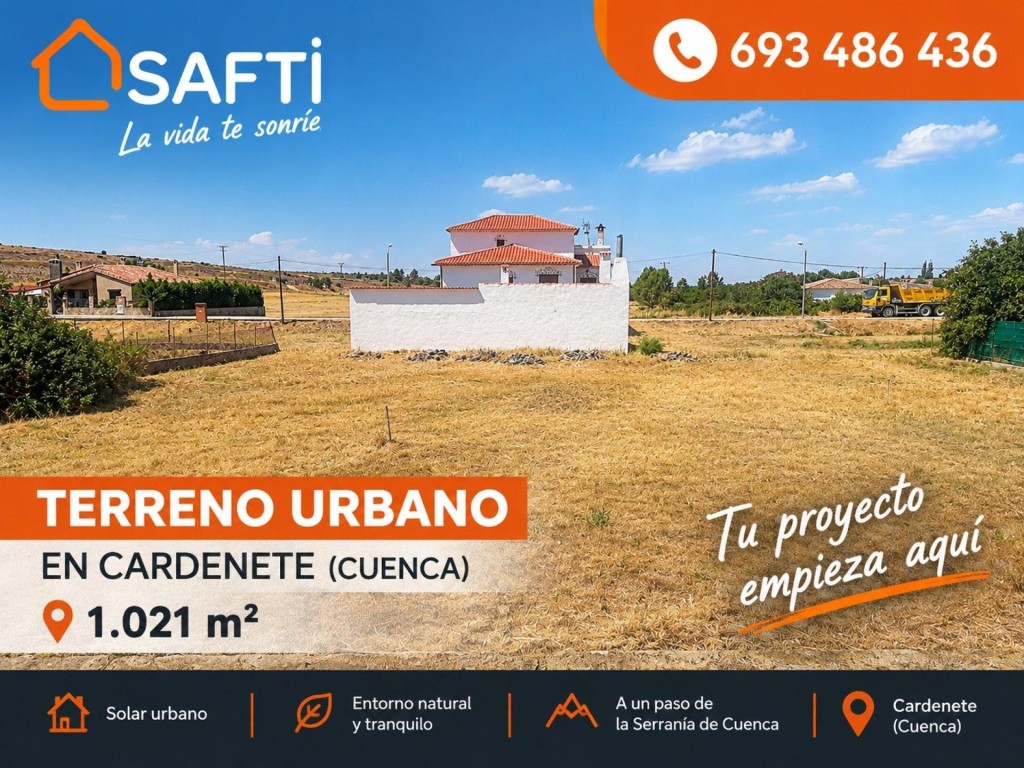 Imagen 1 de TERRENO URBANO DE 1.021 m² EN CARDENETE (CUENCA)